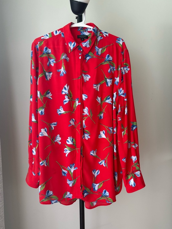 rag & bone Tops - Rag & Bone New York Floral Button Front Blouse Women’s Size L 100% Viscose